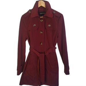 London Fog Burgandy Trench Coat Size Small